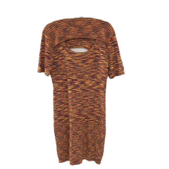 Anthropologie Current Air Orange/Multi  Cutout Mini Dress - Picture 3 of 13